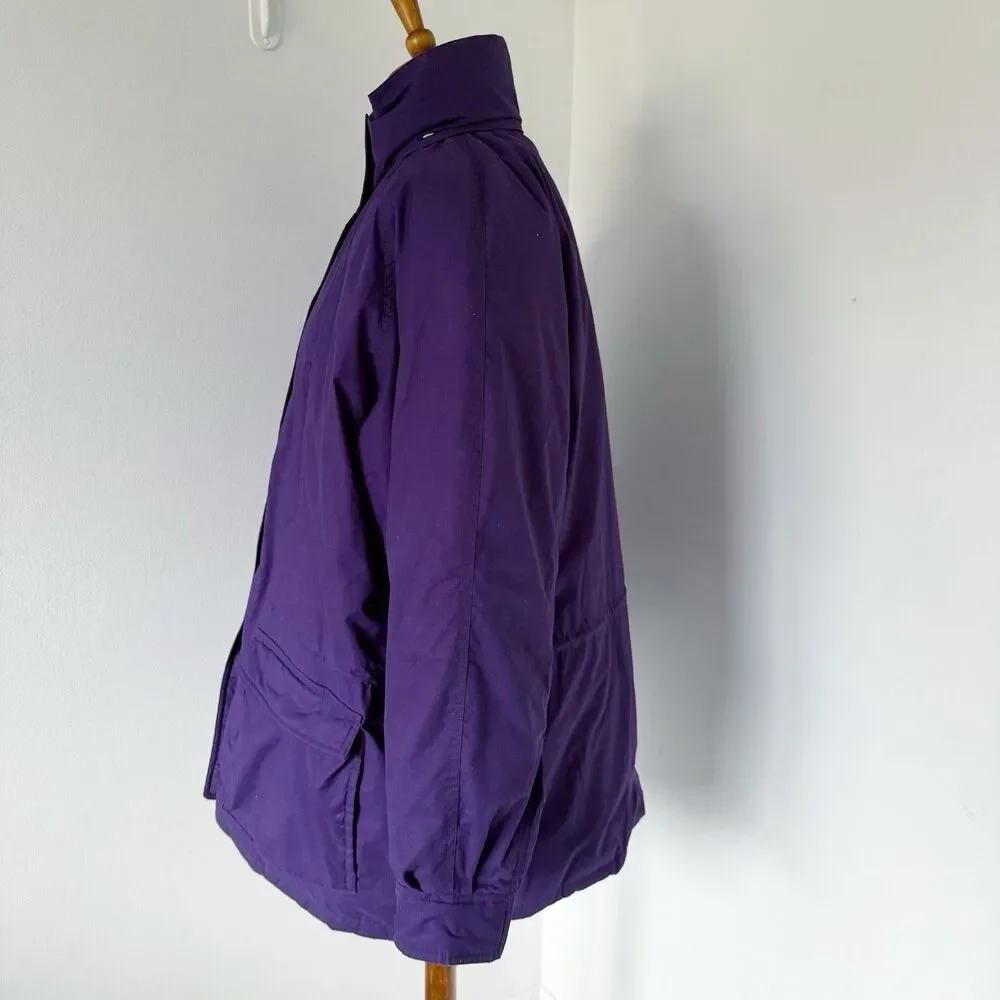 Vtg Eddie Bauer Goose Down Snowline Parka Coat Women's Sz XL Dark Purple Puffer